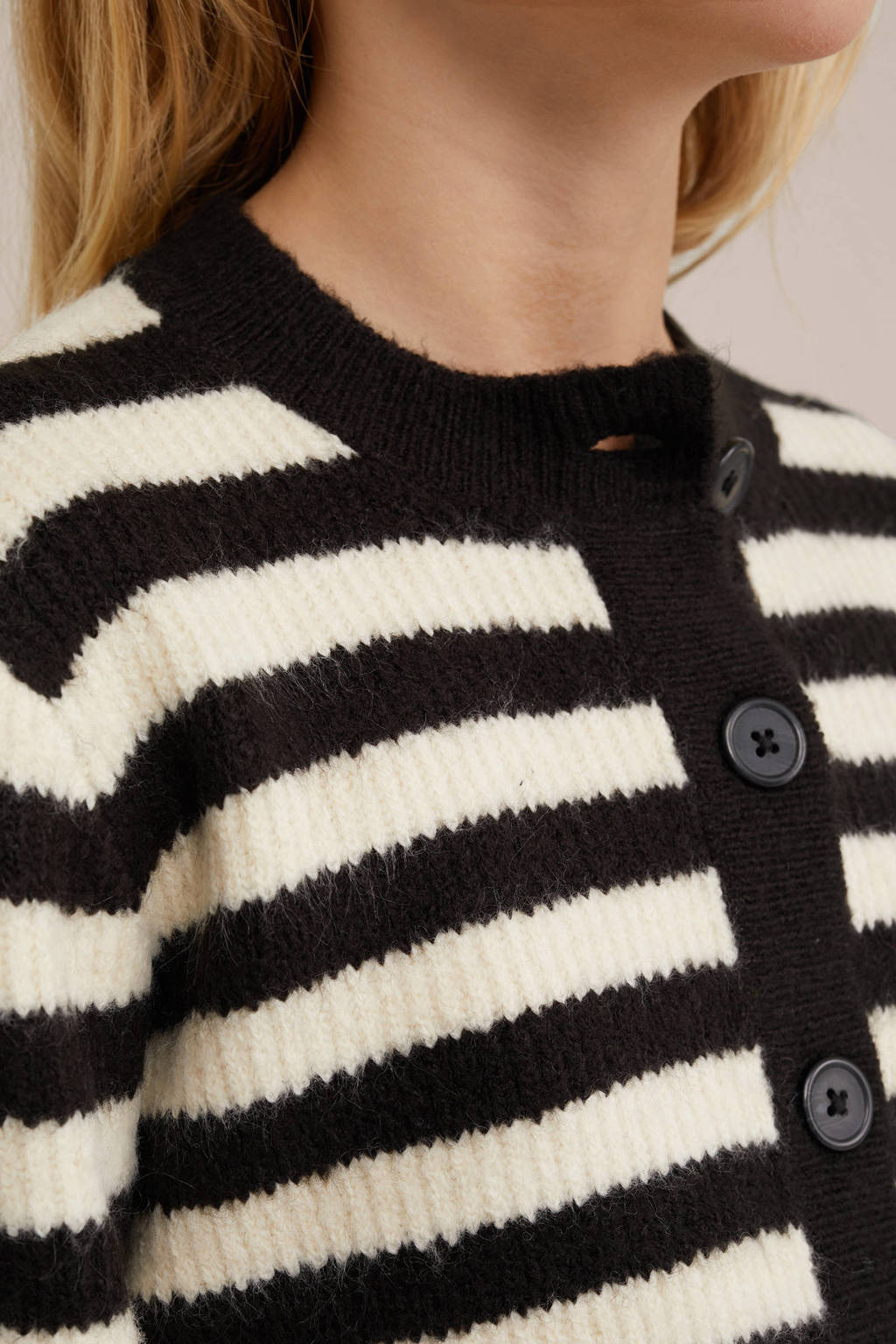 WE Fashion gestreept vest zwart/ecru