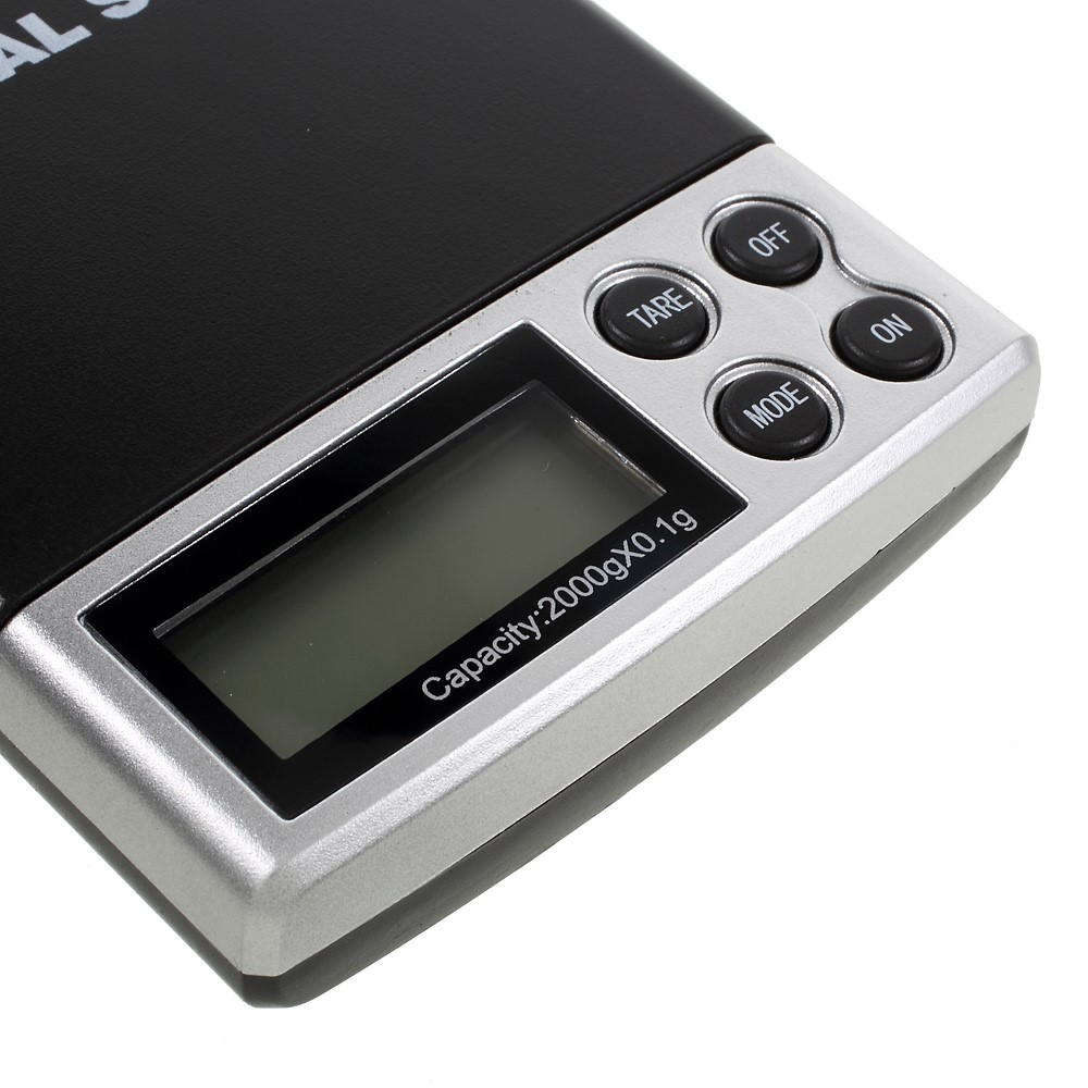 Digitale Feinwaage Taschenwaage 2000g auf 0.1g genau   Kunstleder Etui