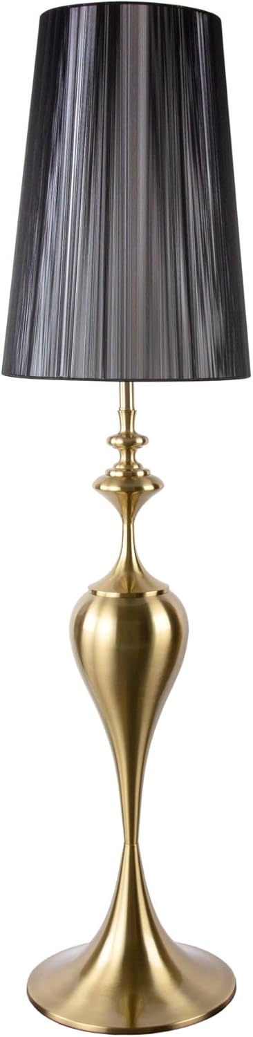 riess-ambiente.de Edle Design Stehlampe LUCIE 160cm schwarz gold gebürstet Barock Stil Stehleuchte Wohnzimmerleuchte