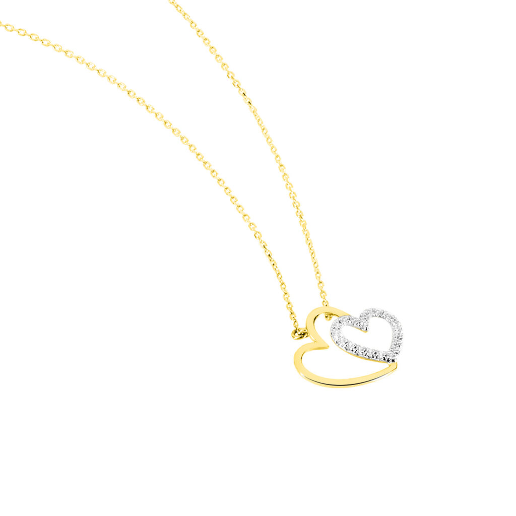 Collier Marineta Or Jaune Oxyde De Zirconium