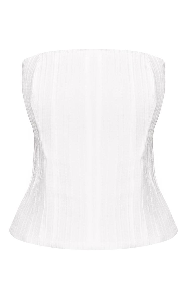 Crème Haut Bandeau Tissé Blanc Avec Détails De Coutures Petite Taille