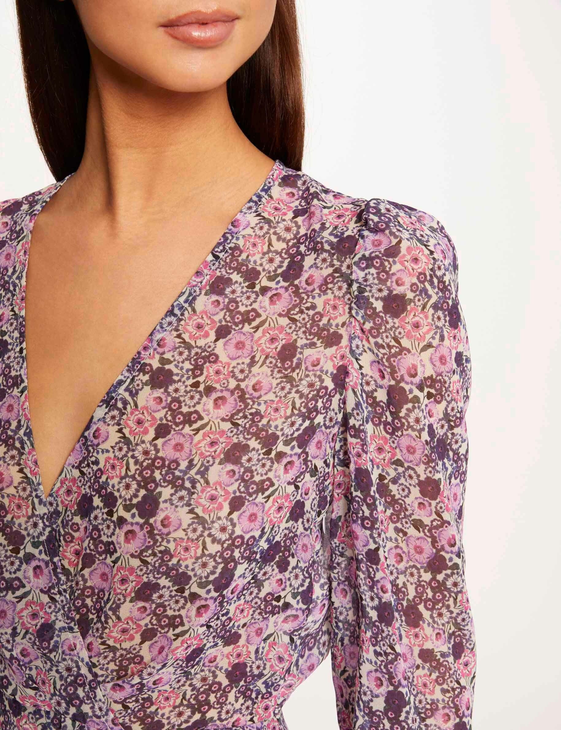 Robe portefeuille imprimé floral multico femme - multico