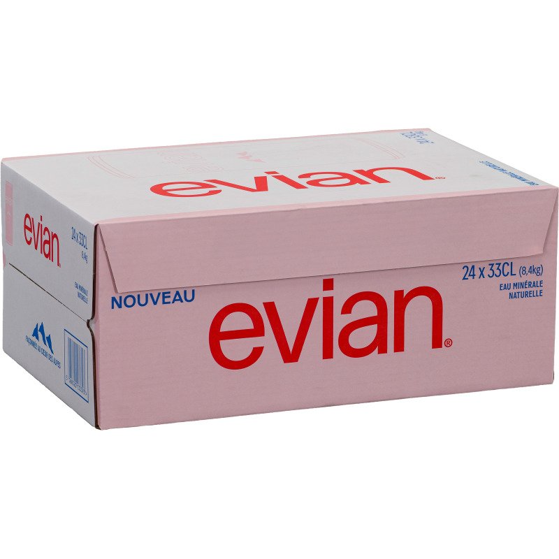 Eau minérale Evian 33 cl - 24 canettes