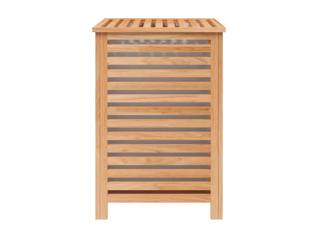 Panier à linge 45x45x65 Bois massif de noyer
