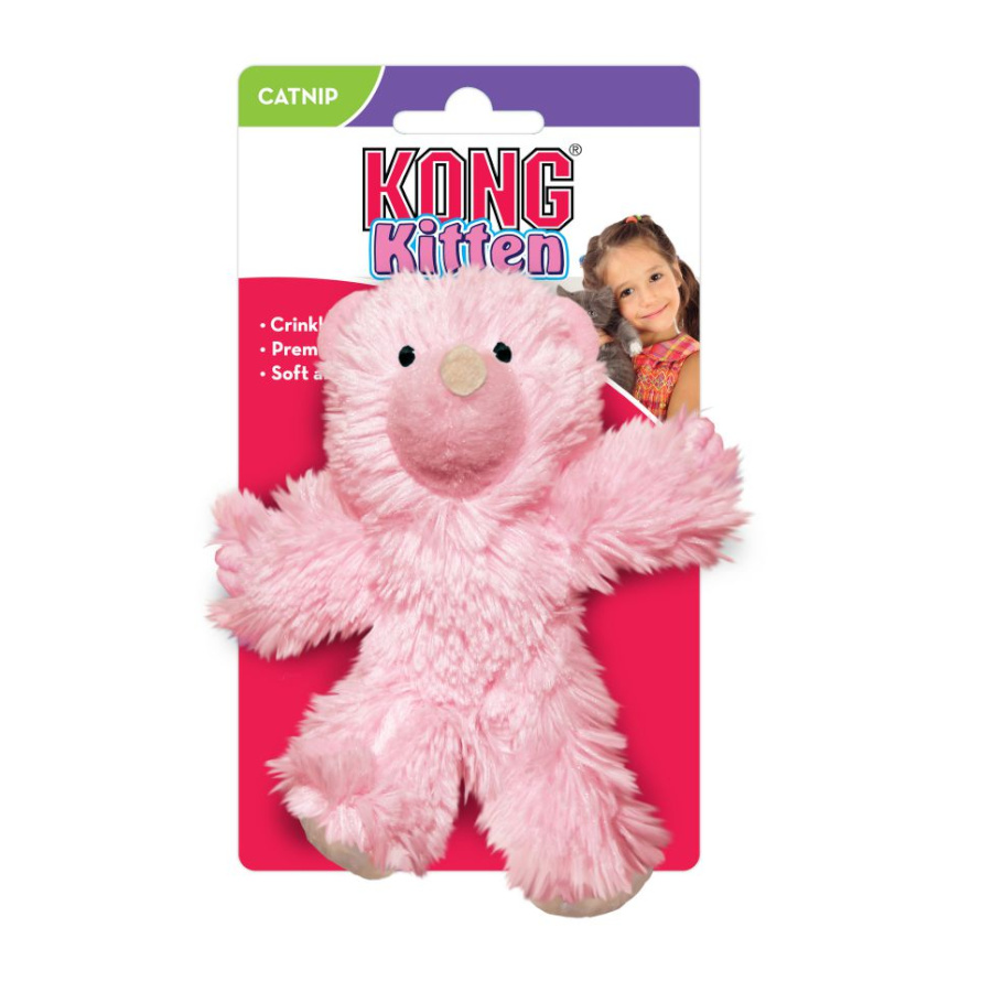 Urso de pelúcia rosa Kong para gatinhos