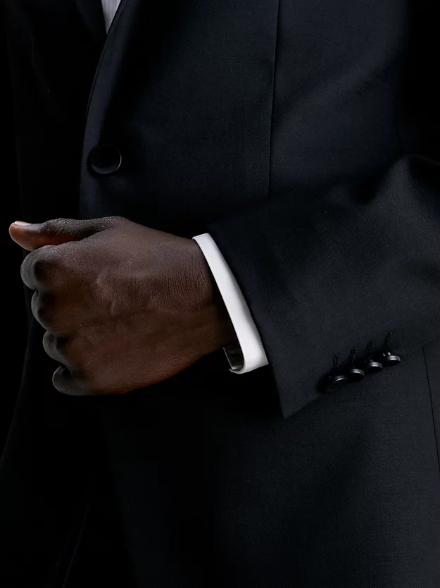 Blazer slim estilo smoking