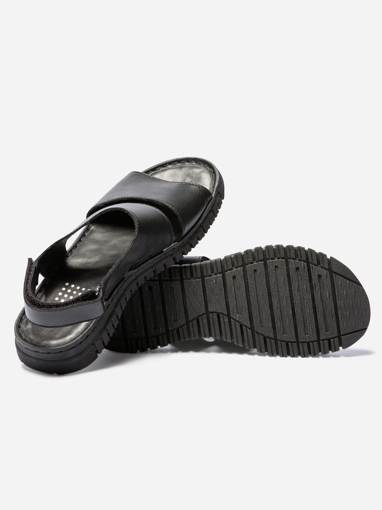 Sandales Compensées Femme Bride a Scratch Noir