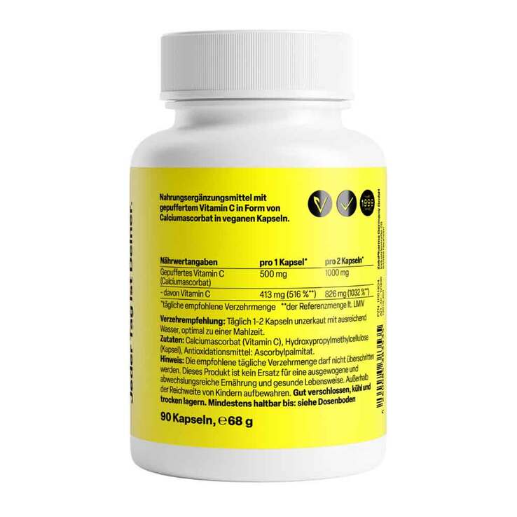Vitamin C gepuffert Kapseln, 90 St