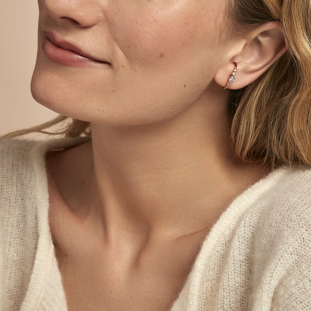 Bijoux D'oreilles Anastasia Plaqué Or Jaune Oxyde De Zirconium