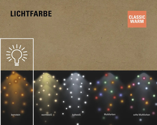 Lafiora LED-lichtsnoer, 11,85 m + 10 m aansluitdraad, 80 LED's, amberkleurige lichtkleur