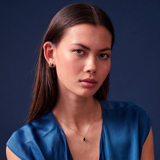 Sif Jakobs Jewellery Ellisse Carezza Halskæde, Guld/Blå, 45 cm