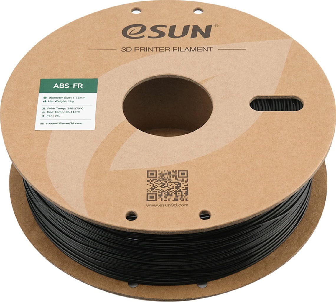 eSUN  ABS-FR Black, 1,75 mm / 1000 g    Modifiziertes ABS mit hoher Temperaturbeständigkeit und flammhemmenden Eigenschaften