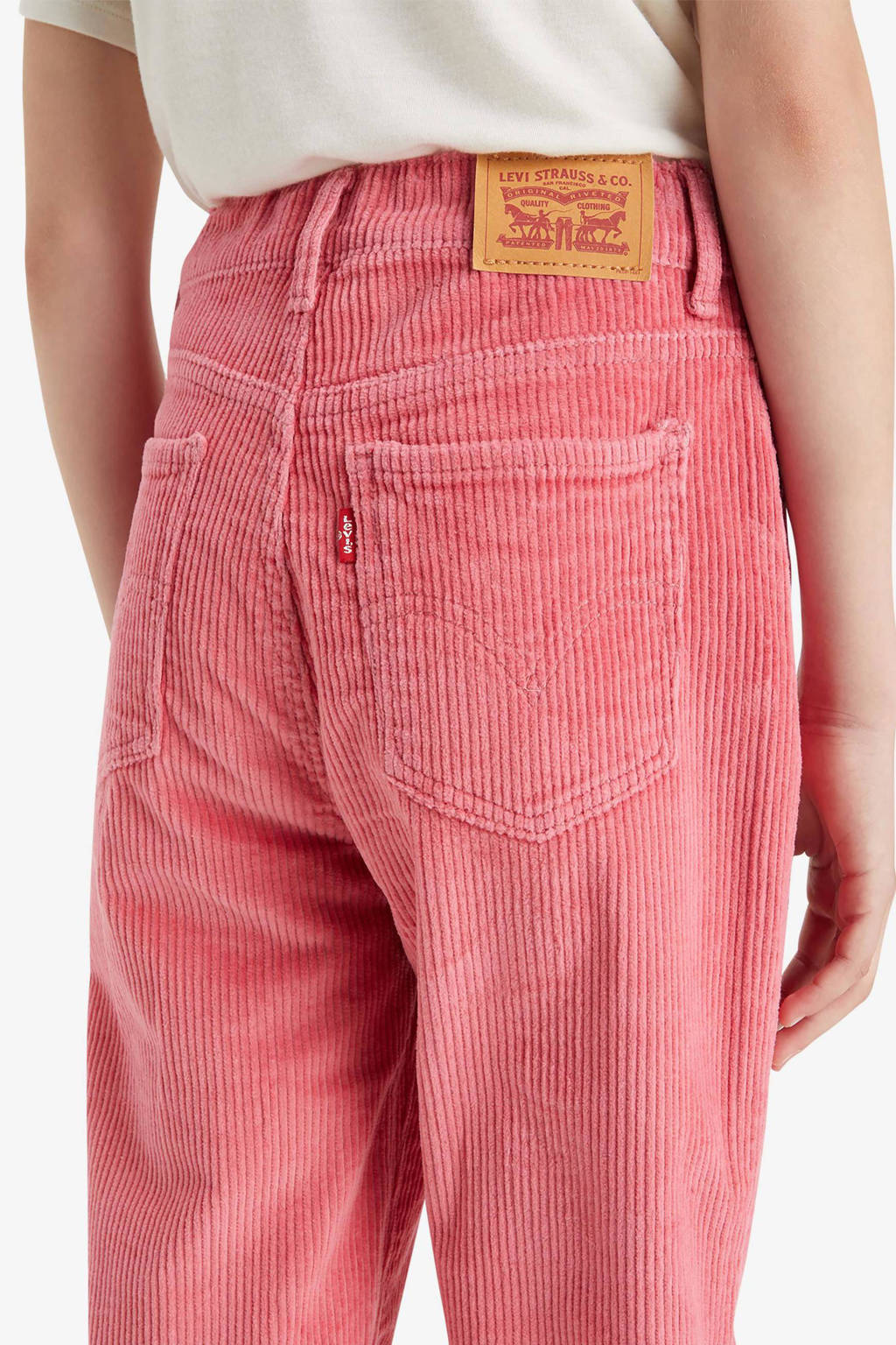 Levi's corduroy mom broek donkerroze