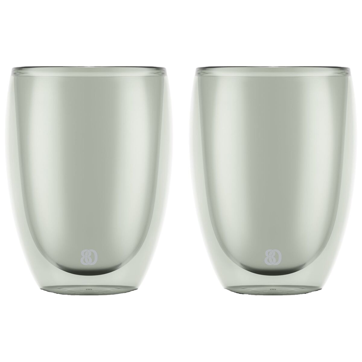 PAVINA dobbeltvegget glass 35 cl 2-pakning, grå