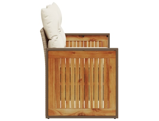 VIDAXL - Canapé de jardin avec coussins 2 places beige résine tressée