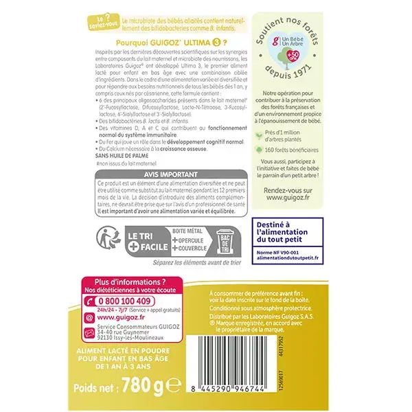 Leite infantil Guigoz Ultima Sinergity 3ª Etapa - 780g