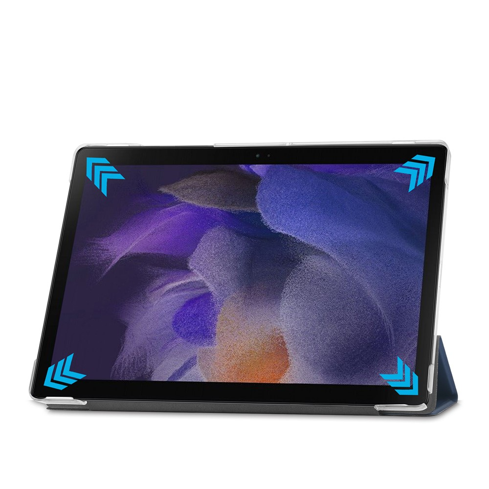 Samsung Galaxy Tab A8 10.5 (2021) Leder Cover Schutz Hülle   Hybrid Hardcase - Dunkelblau / Transparent
