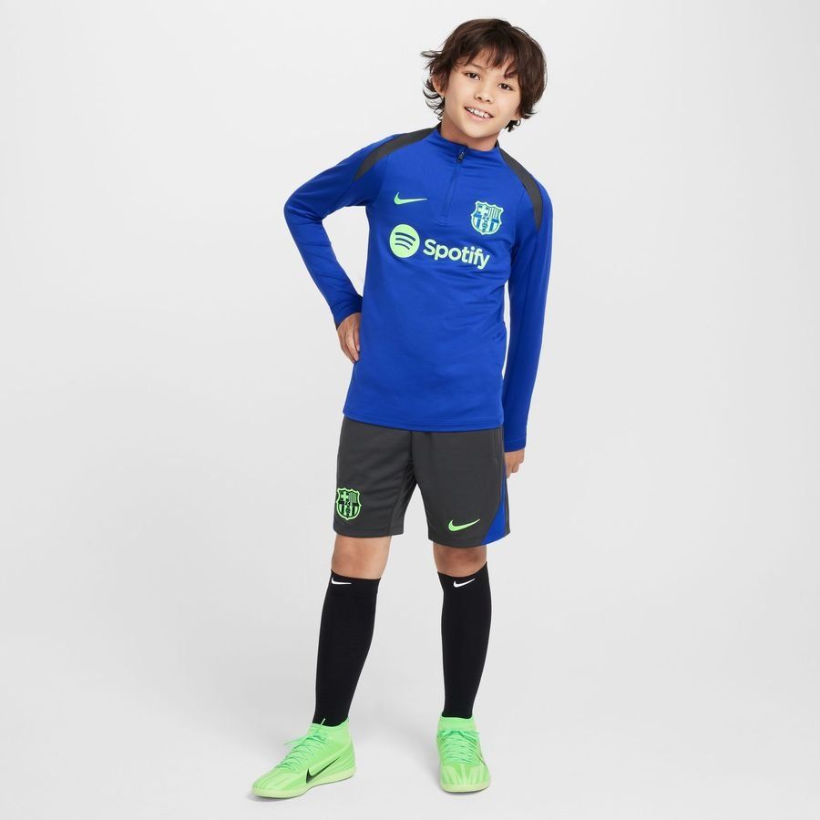 FC Barcelone Maillot d'Entraînement Dri-FIT Strike Drill 3ème - Bleu Royal/Gris/Vert Enfant