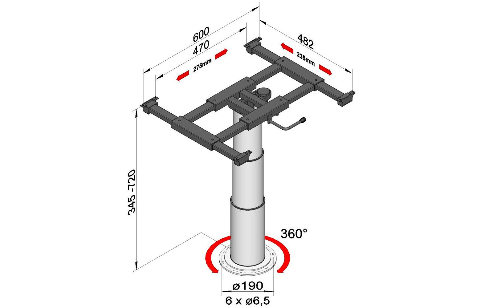 Liftsaeule mit x/y Verschiebung und Verdrehung