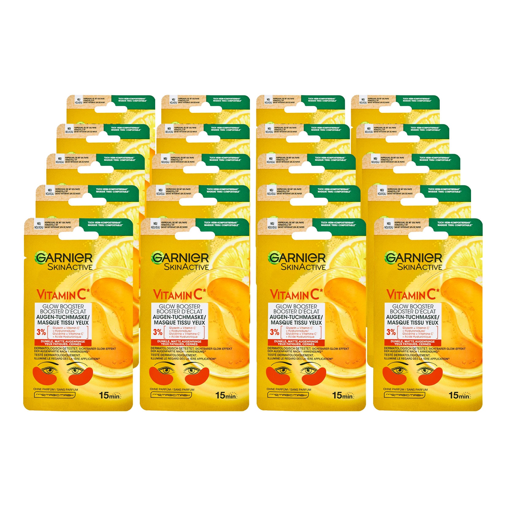 Garnier Augen Tuchmaske Vitamin C 5 g, 20er Pack