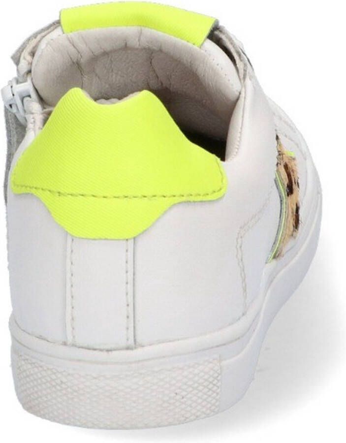 Braqeez Leigh Louwies Meisjes Veterschoenen Wit Leer Ritssluiting