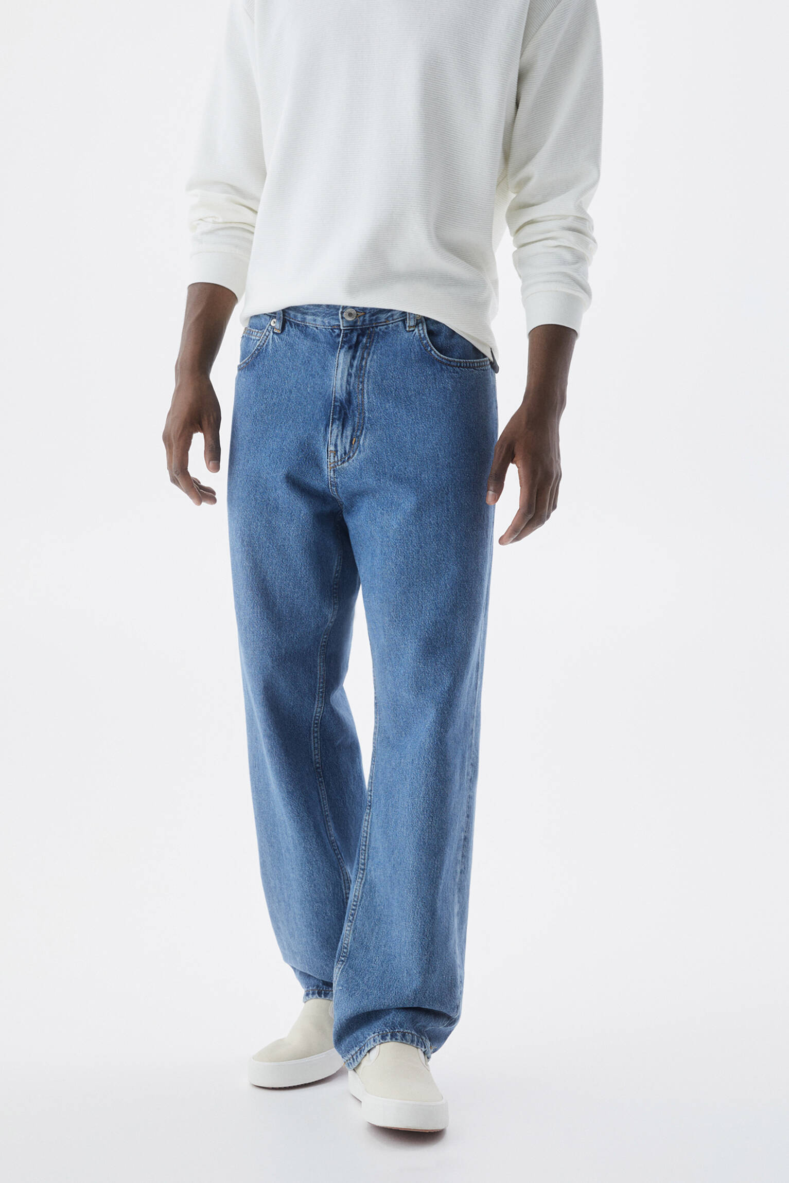 CALÇA JEANS FOLGADA - AZUL ESCURO