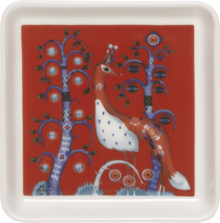 Iittala Taika tallerken firkantet 12x12cm rød Rød