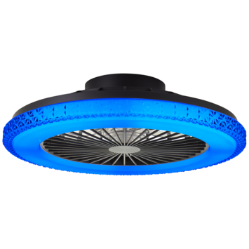 Brilliant plafondventilator Badria met lamp en RGB functie 40W zwart
