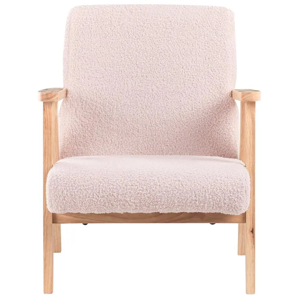 LINDE - Kinderfauteuil - Pastelroze - Bouclé
