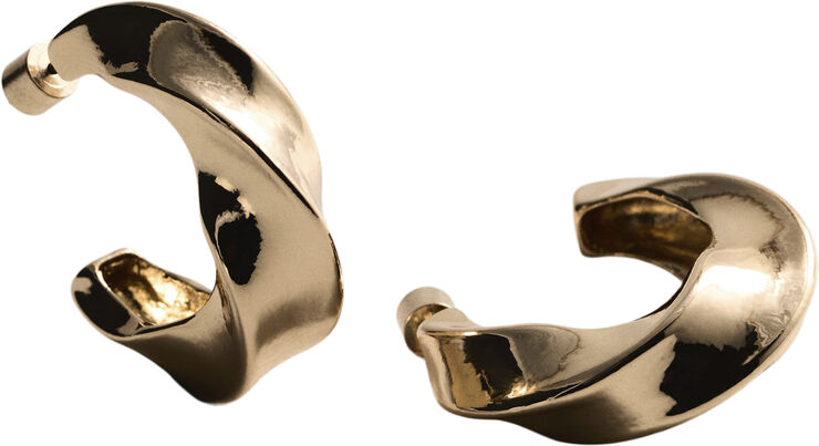 MANGO Twisted hoop earrings Gold