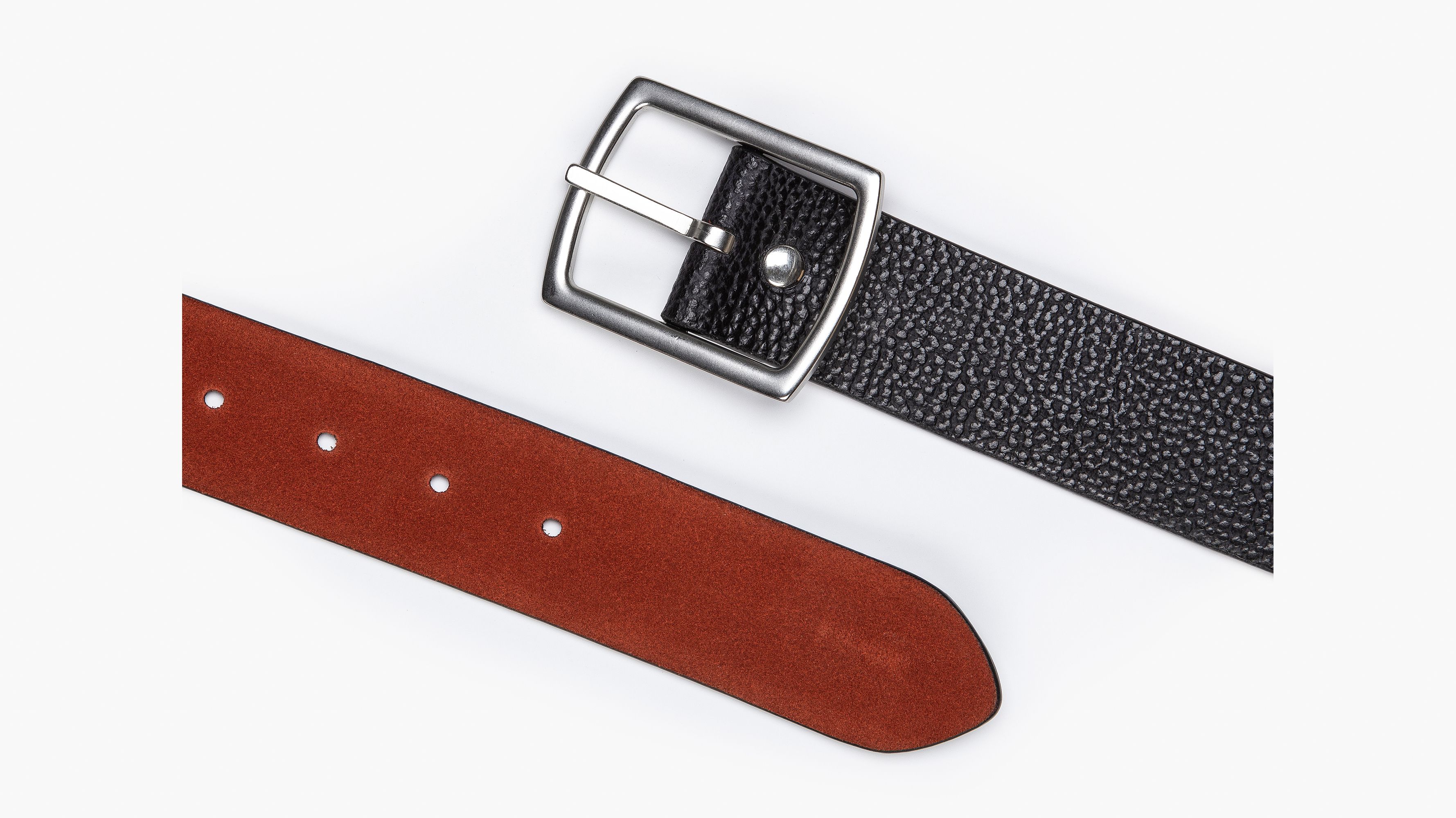 Ceinture réversible en matières mixtes - Regular Black - Noir