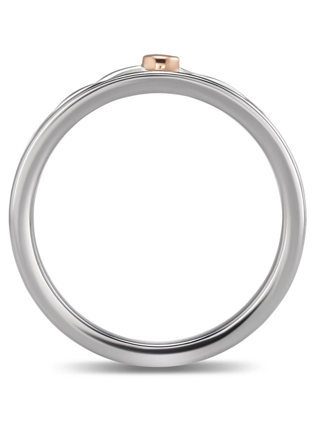 Kordel-Ring, Brillant, Rotgold 585, Silber 925, Tantal