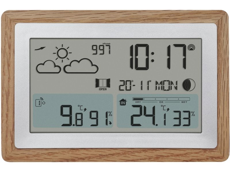 TFA Dostmann Wetterstation Oak Braun Funk-Wetterstation