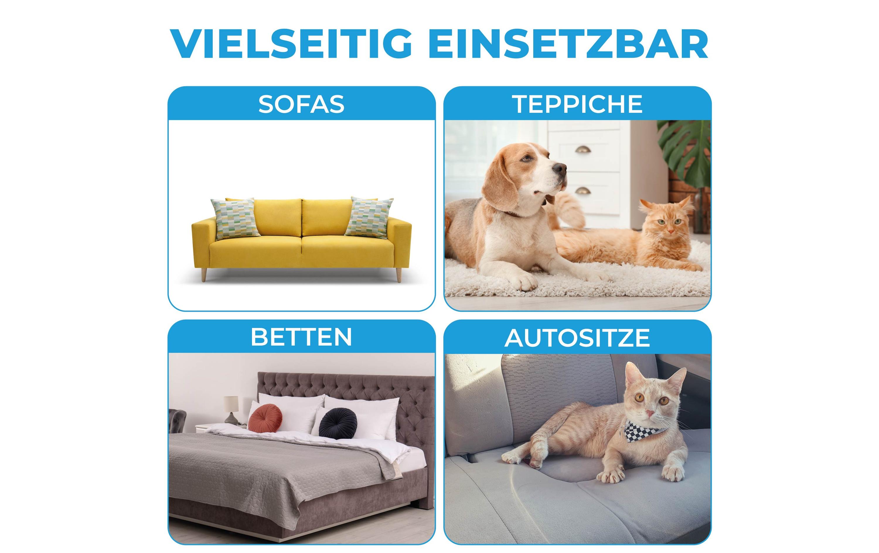 Fusselrolle und TierhaarentfernerMüheloses Entfernen von Tierhaaren und Fusseln