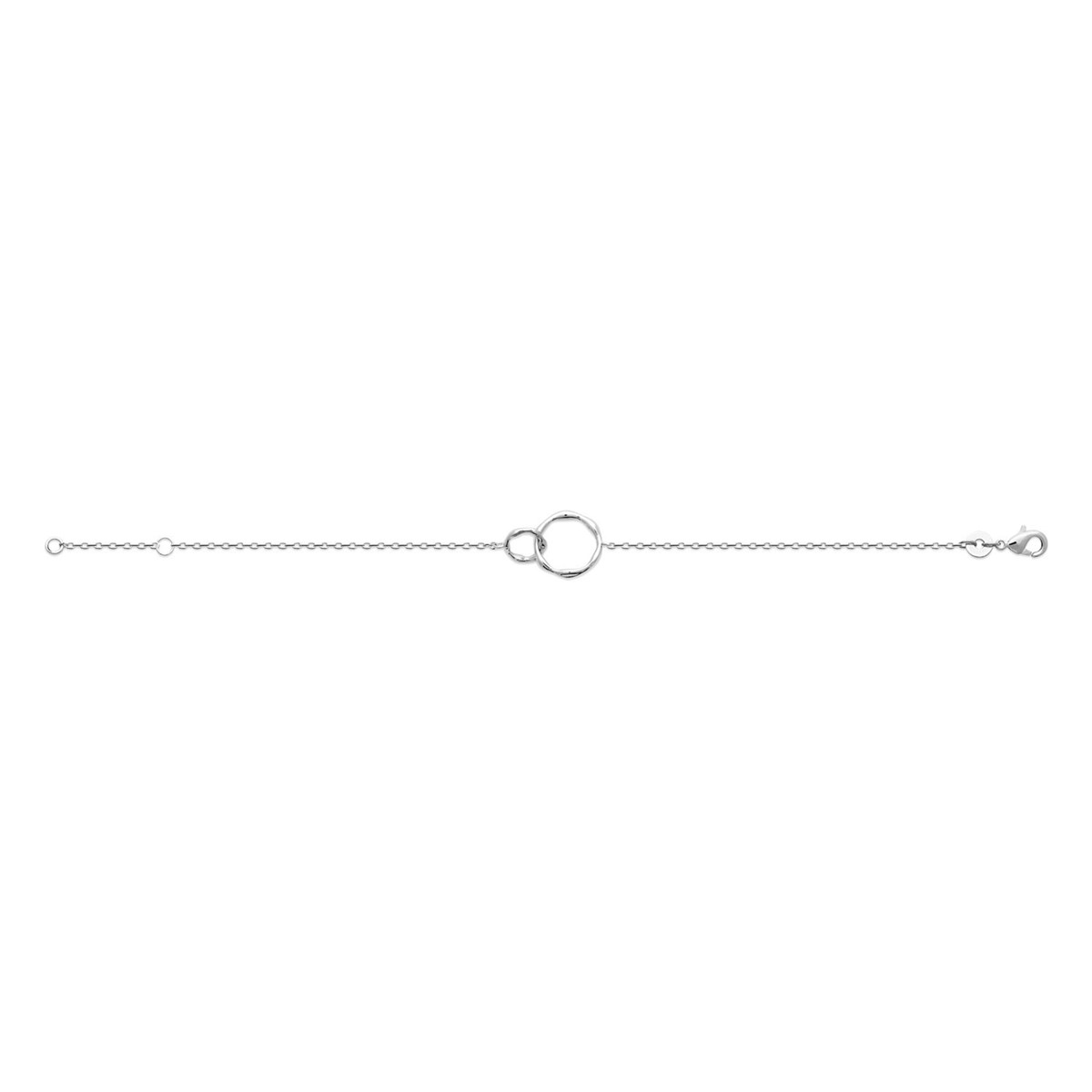 Bracelet Brillaxis argent rhodié anneaux entrelacés