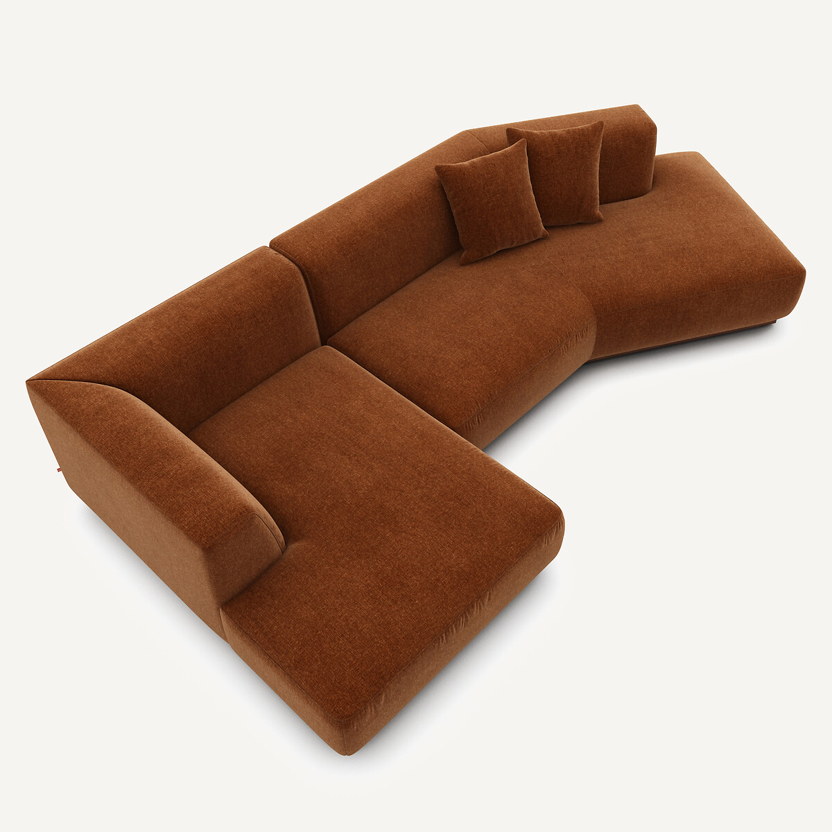 AM.PM<br>Sofá de canto aberto em veludo chenille, Jacopo