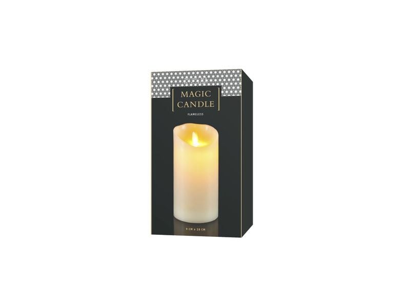 STT LED-Kerze Magic Candle Ivory M Ø 9 x 18 cm, Warmweiss Indoor LED-Kerze