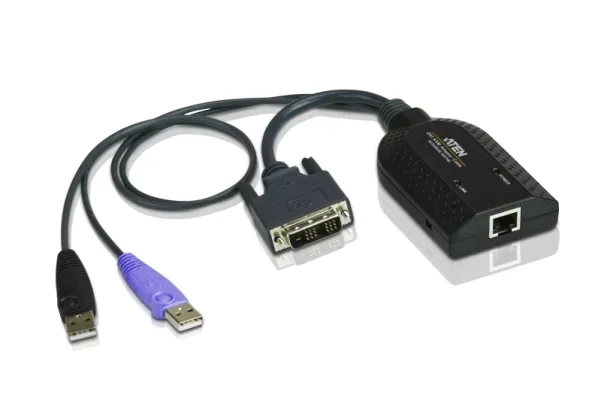 ATEN KA7166 - Kabel til tastatur / video / mus (KVM) - RJ-45 (hun) til USB, DVI-D (han)