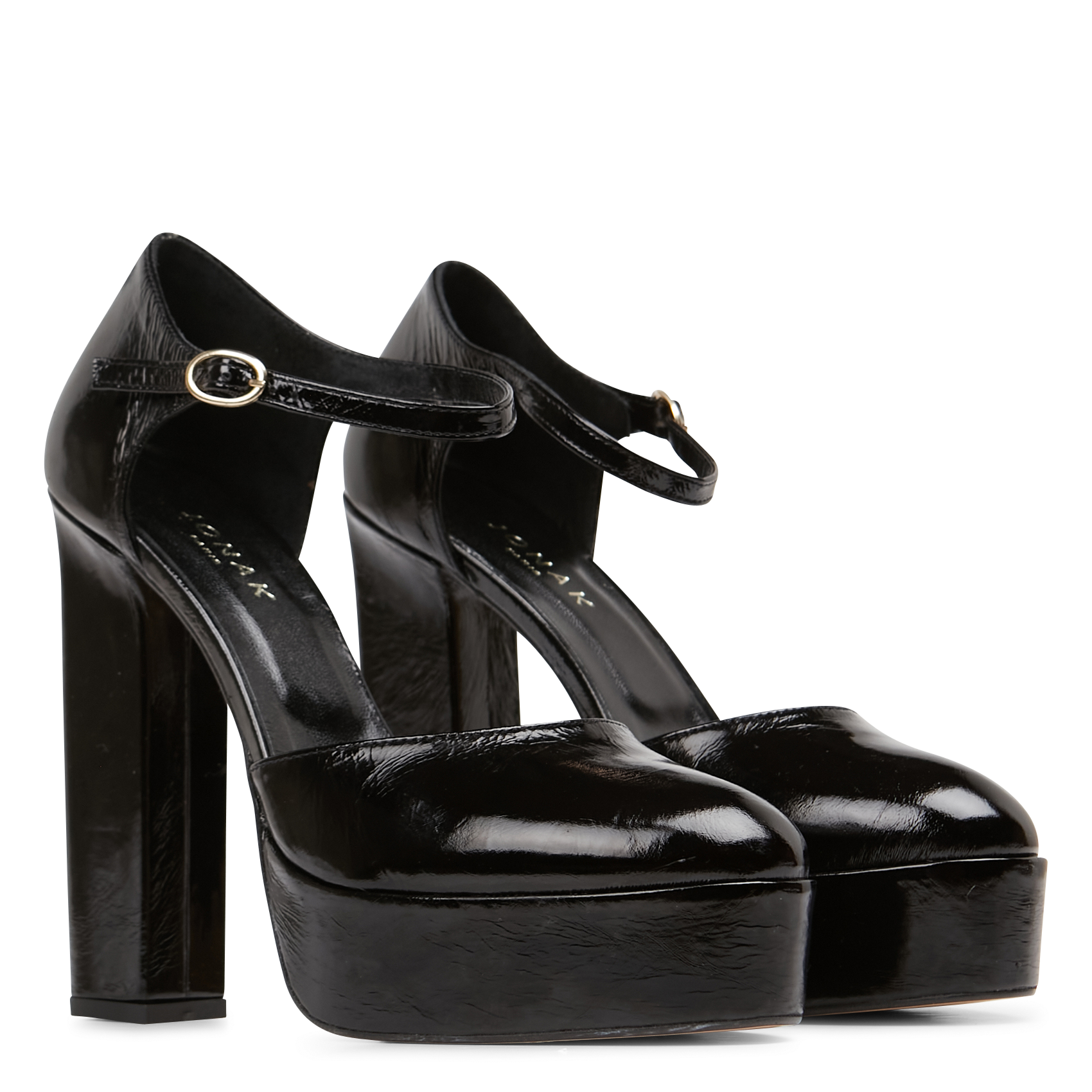 VANCOUVER - Sandales à talons en cuir verni | Noir
