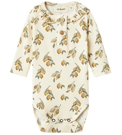Lil' Atelier Body L/æ - Rib - NbfGavo - Turteltaube/Lemon