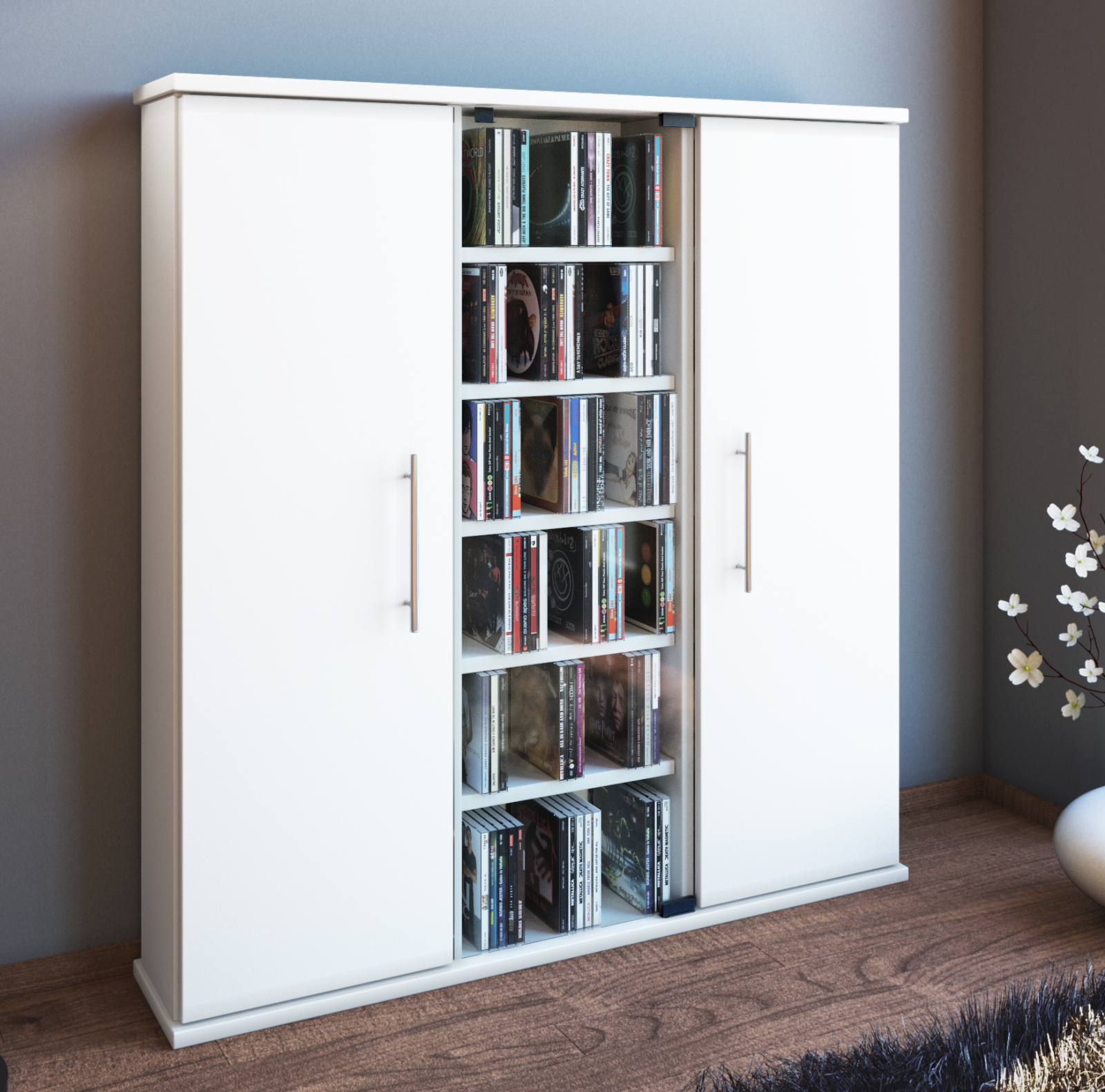 Kommode SANTO - weiß - für 450 CDs