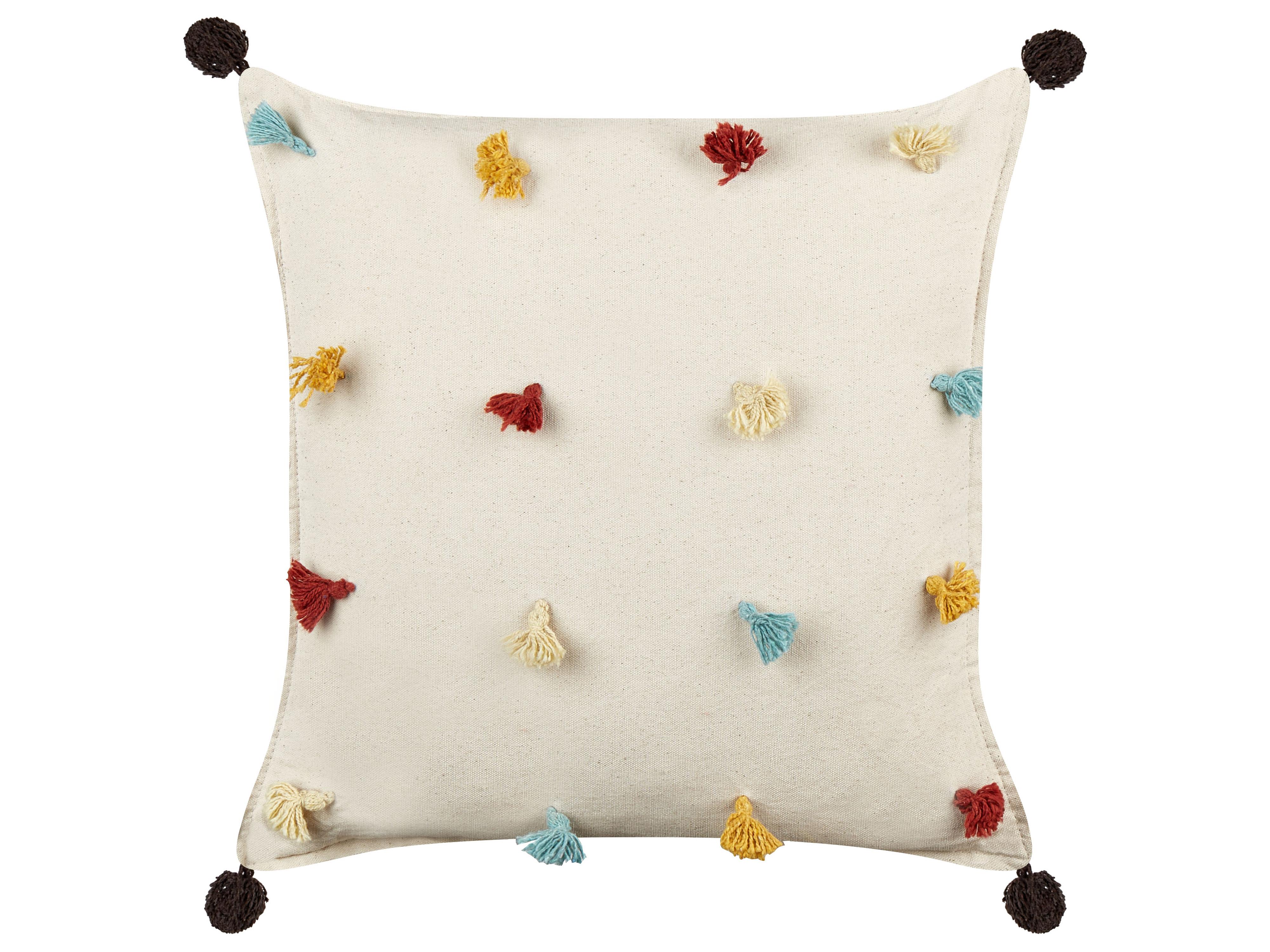 Set van 2 sierkussens FUSSEL Katoen 45 x 45 cm Lichtbeige