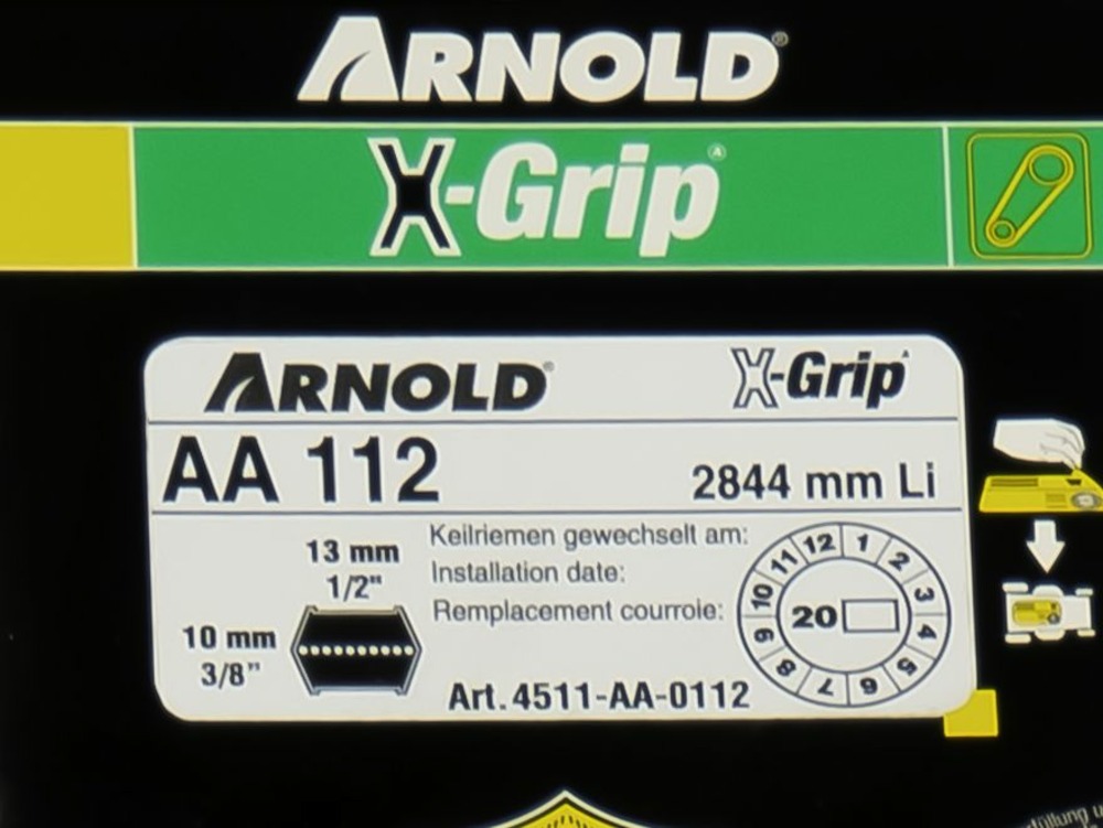 Courroie hexagonale x-grip de type aa 112