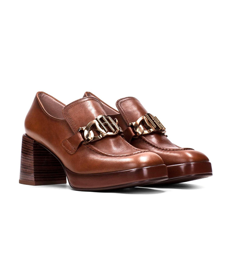 Sapatos Hispanitas Tokyo em couro marrom - Altura do salto: 7 cm -