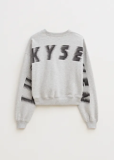 Cropped sweater met print grijs (GRS.MEL)