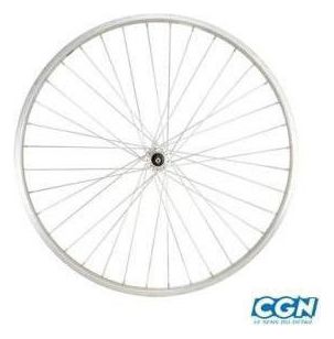 Roue vtc 28  ar blocage jante argent mach1 m110. moy.miche mag.a visser 5/6/7v v-brake 36t