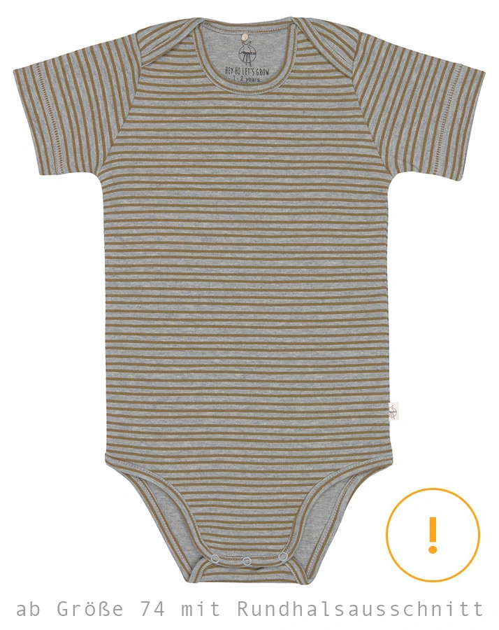 Kurzarm-Body STRIPED in grey melange