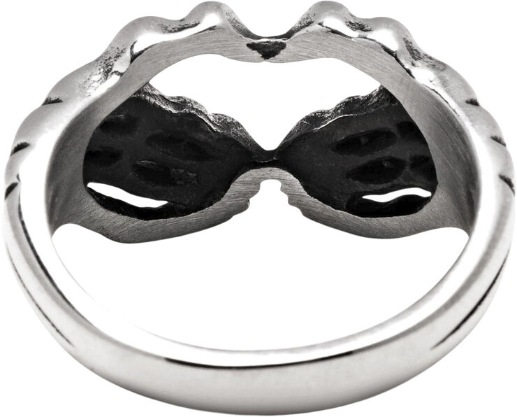 Nialaya Men's Vintage Skeleton Ring Silver
