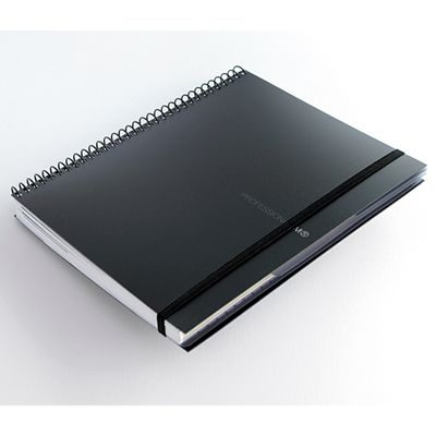 THE ORIGINAL NOTEBOOK, couverture souple, A5, quadrillage 5x5 mm + lisse , 120 feuilles de 2 couleurs, Miquelrius, Noir.