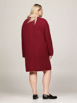 Vestido Curve Cable Knit Pure Wool Relaxed